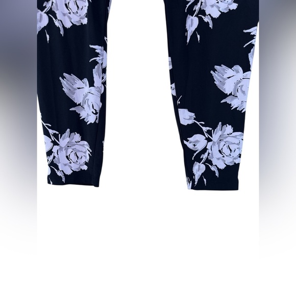 INC Petite Black Bloomcore Floral Romantic Jogger Pants Pockets Drawstring Waist - Picture 6 of 8